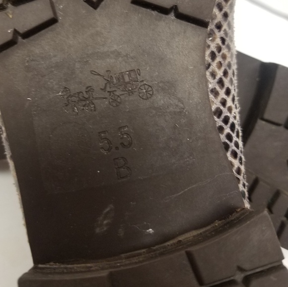 Coach Palmer Flint Gray Sand Snake Leather Loafers - Picture 5 of 8